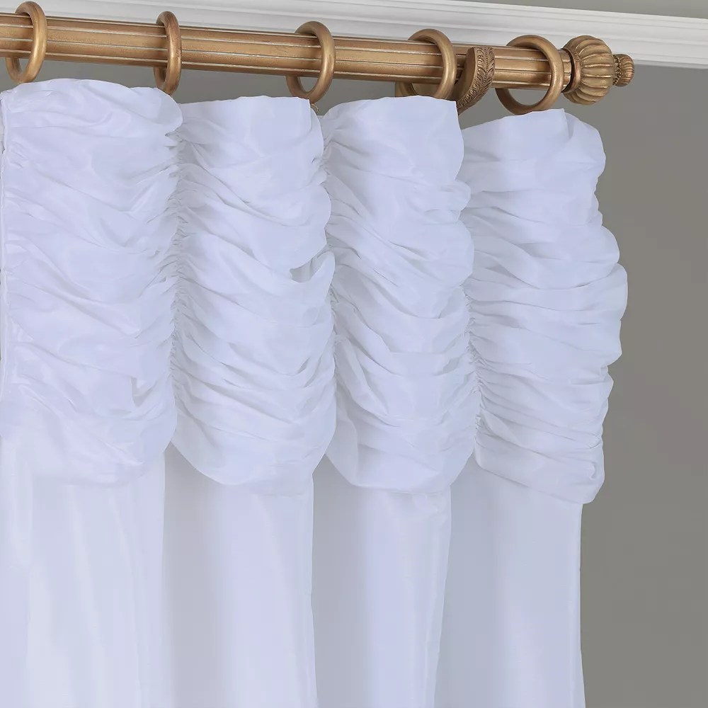 EFF Ruched Vintage Textured Faux Dupioni Silk Window Curtain 4 EFF Ruched Vintage Textured Faux Dupioni Silk Window Curtain - Image 2