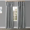 EFF Ruched Vintage Textured Faux Dupioni Silk Window Curtain -Greenland Home Fashions Shop 4628119 Storm Gray