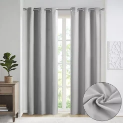 SunSmart 2-pack Brent Solid Room Darkening Triple Weave Grommet Top Window Curtain Set -Greenland Home Fashions Shop 4657797 ALT5