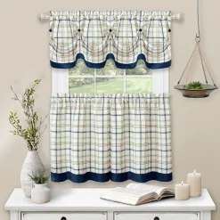 Achim Tattersall Window Curtain Tier Pair And Valance Set