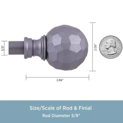 Kenney Hammered Ball 5/8" Standard Curtain Rod -Greenland Home Fashions Shop 4670484 ALT2