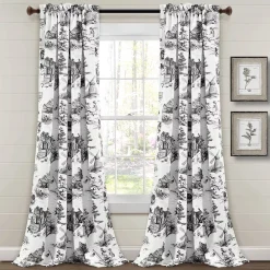 Lush Décor Lush Decor French Country Toile Room Darkening Window Curtain Set