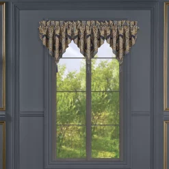 Five Queens Court Bristol Indigo Window Ascot Valance