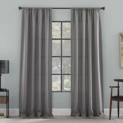 Clean Window Raised Dobby Recycled Fiber Semi-Sheer Window Curtain