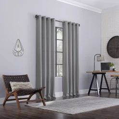 Clean Window Textured Geometric Recycled Fiber Semi-Sheer Grommet Curtain Panel 12 Clean Window Textured Geometric Recycled Fiber Semi-Sheer Grommet Curtain Panel -Greenland Home Fashions Shop 4910523 ALT5