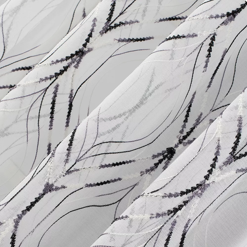 No. 918 Raina Space Dyed Trellis Embroidery Sheer Window Curtain 5 No. 918 Raina Space Dyed Trellis Embroidery Sheer Window Curtain - Image 3