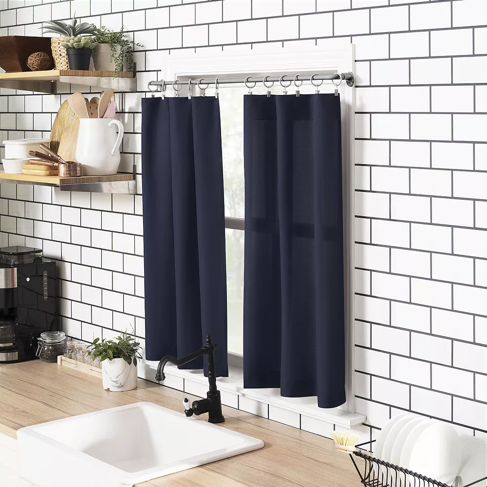 No. 918 Martine Microfiber Semi-Sheer Kitchen Curtain Valance And Tiers Set 8 No. 918 Martine Microfiber Semi-Sheer Kitchen Curtain Valance And Tiers Set - Image 6