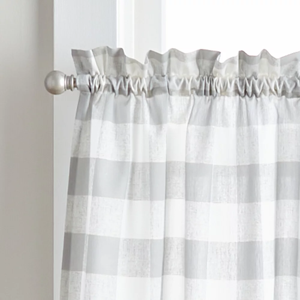 Curtainworks Buffalo Check Rod Pocket Valance And Tier Set 4 Curtainworks Buffalo Check Rod Pocket Valance And Tier Set - Image 2