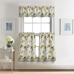 Curtainworks Vintage Lemon Rod Pocket Valance And Tier Set