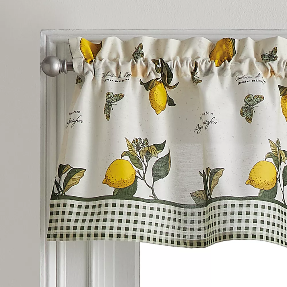 Curtainworks Vintage Lemon Rod Pocket Valance And Tier Set 4 Curtainworks Vintage Lemon Rod Pocket Valance And Tier Set - Image 2