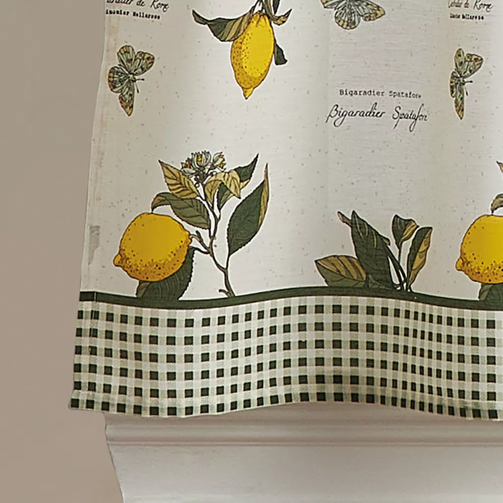 Curtainworks Vintage Lemon Rod Pocket Valance And Tier Set 5 Curtainworks Vintage Lemon Rod Pocket Valance And Tier Set - Image 3