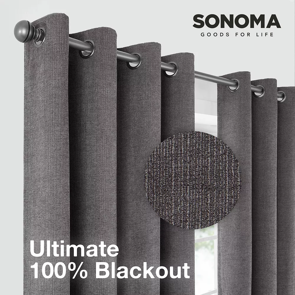 Sonoma Goods For Life® Ultimate Performance Distressed Chenille 100% Blackout 2-pk Curtain 5 Sonoma Goods For Life® Ultimate Performance Distressed Chenille 100% Blackout 2-pk Curtain - Image 3