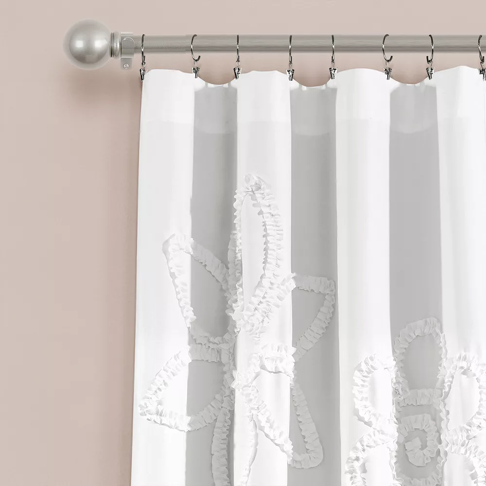 Lush Décor Lush Decor Lush Decor Ruffle Flower 2-pack Window Curtain Set 4 Lush Décor Lush Decor Lush Decor Ruffle Flower 2-pack Window Curtain Set - Image 2