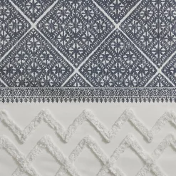 INK+IVY Mila Cotton Light Filtering Printed Window Curtain With Chenille Detail -Greenland Home Fashions Shop 5034642 ALT5