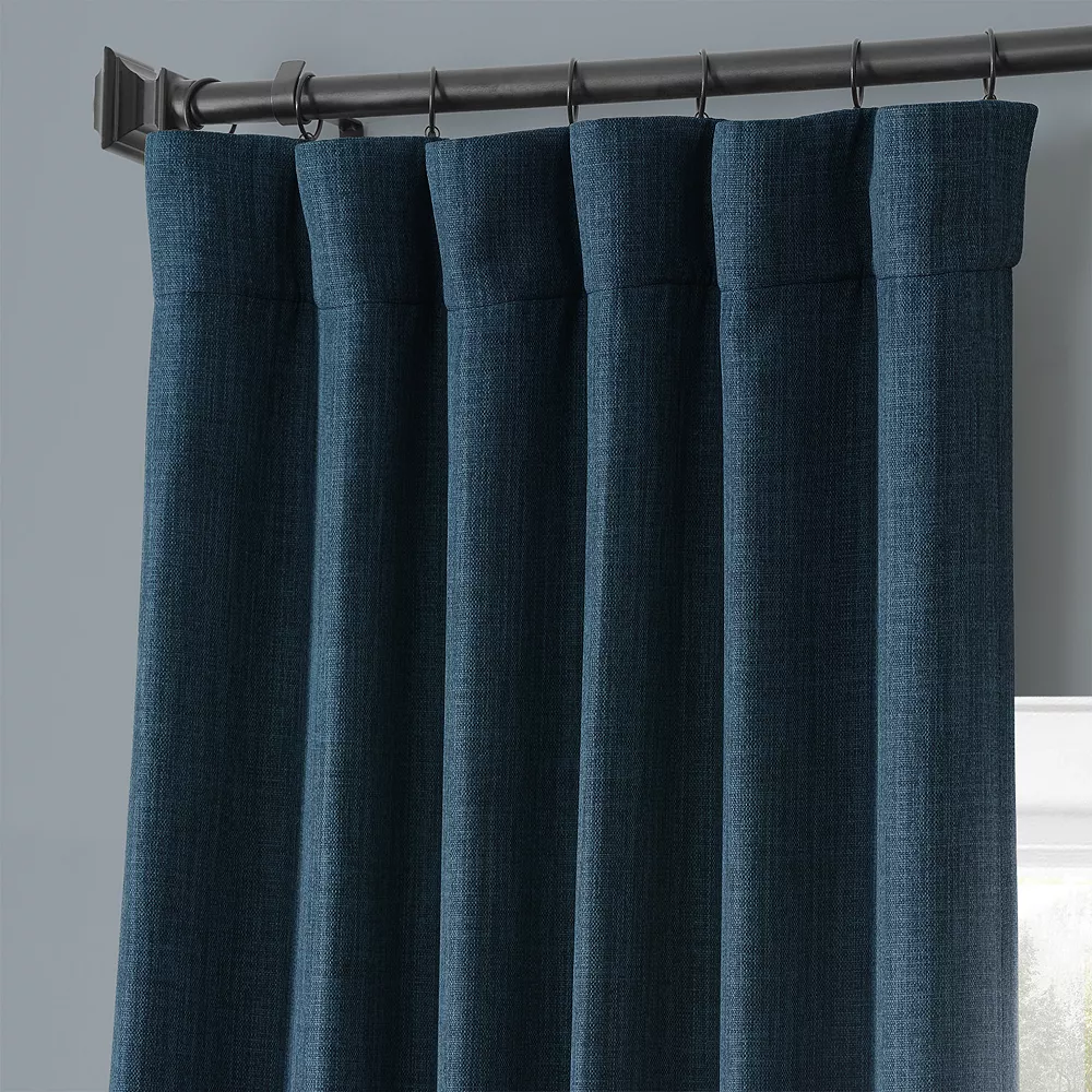 EFF Monochromatic Faux Linen Room Darkening 2-pack Window Curtain Set 4 EFF Monochromatic Faux Linen Room Darkening 2-pack Window Curtain Set - Image 2