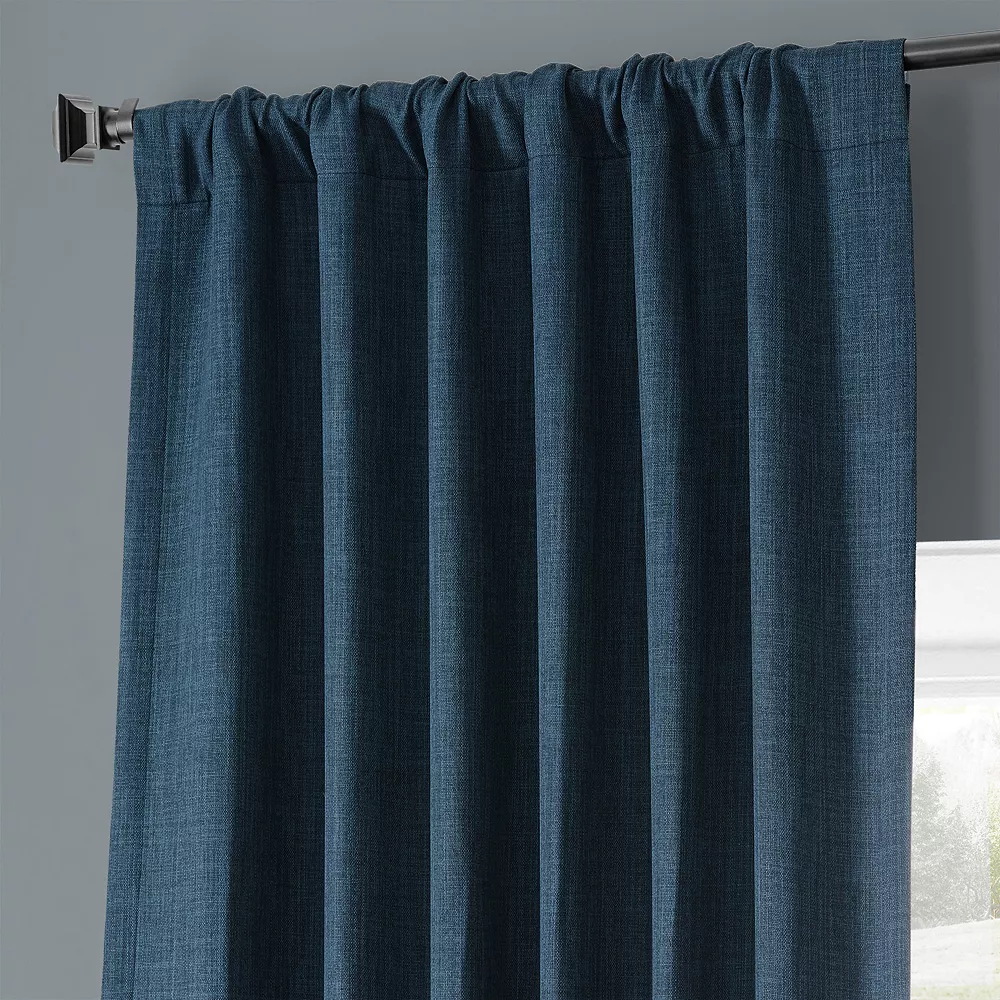 EFF Monochromatic Faux Linen Room Darkening 2-pack Window Curtain Set 5 EFF Monochromatic Faux Linen Room Darkening 2-pack Window Curtain Set - Image 3