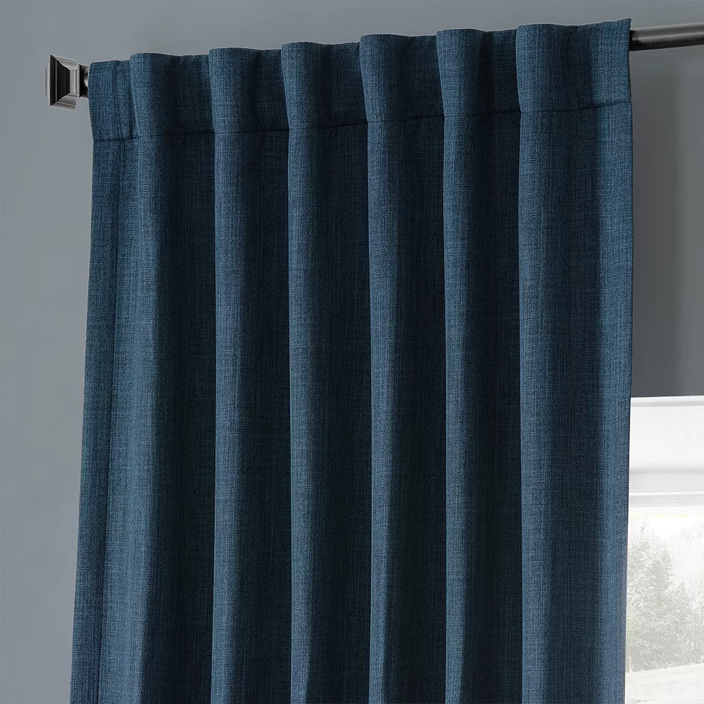 EFF Monochromatic Faux Linen Room Darkening 2-pack Window Curtain Set 6 EFF Monochromatic Faux Linen Room Darkening 2-pack Window Curtain Set - Image 4