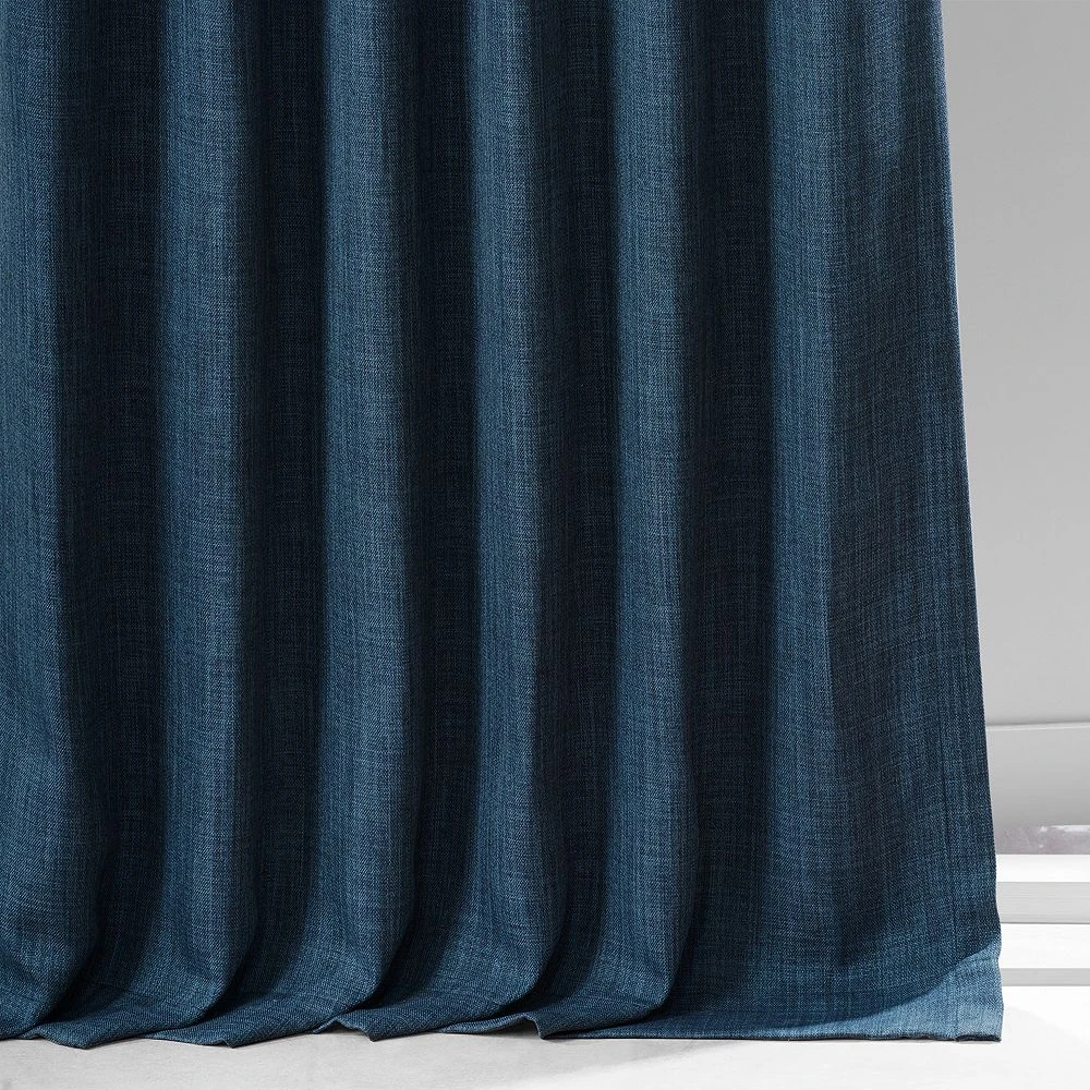 EFF Monochromatic Faux Linen Room Darkening 2-pack Window Curtain Set 7 EFF Monochromatic Faux Linen Room Darkening 2-pack Window Curtain Set - Image 5