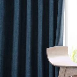 EFF Monochromatic Faux Linen Room Darkening 2-pack Window Curtain Set 13 EFF Monochromatic Faux Linen Room Darkening 2-pack Window Curtain Set -Greenland Home Fashions Shop 5083262 ALT5