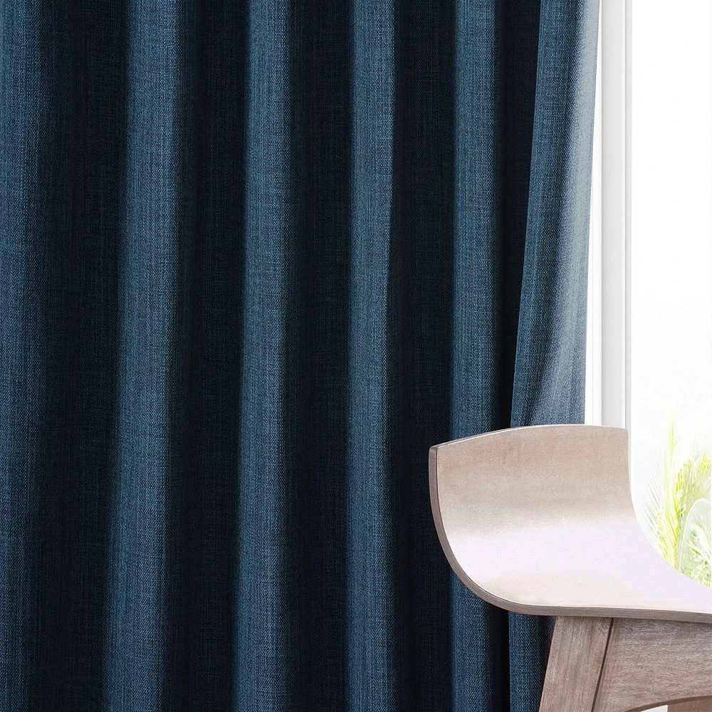 EFF Monochromatic Faux Linen Room Darkening 2-pack Window Curtain Set 8 EFF Monochromatic Faux Linen Room Darkening 2-pack Window Curtain Set - Image 6