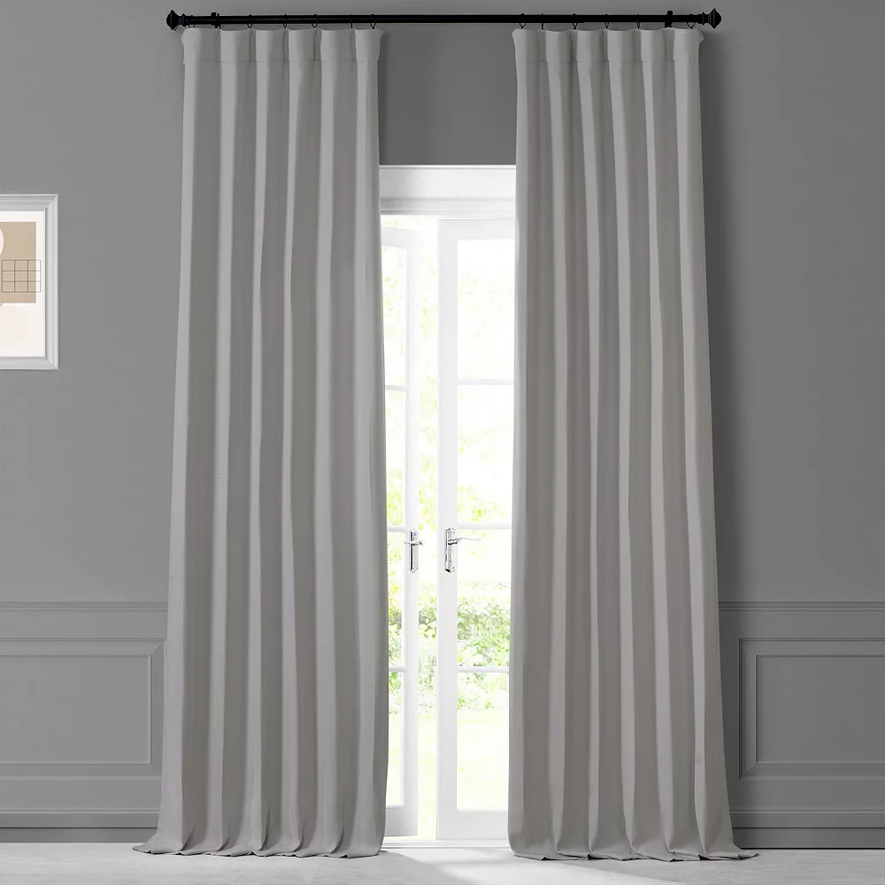 EFF Monochromatic Faux Linen Room Darkening 2-pack Window Curtain Set 3 EFF Monochromatic Faux Linen Room Darkening 2-pack Window Curtain Set
