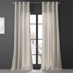 EFF Dune Textured Solid Cotton Grommet 2-pack Window Curtain Set