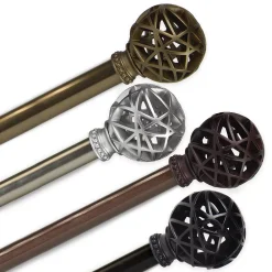 Rod Desyne Leanette 13/16" Single Curtain Rod 28"-48" 5 Rod Desyne Leanette 13/16" Single Curtain Rod 28"-48" -Greenland Home Fashions Shop 5094131 ALT