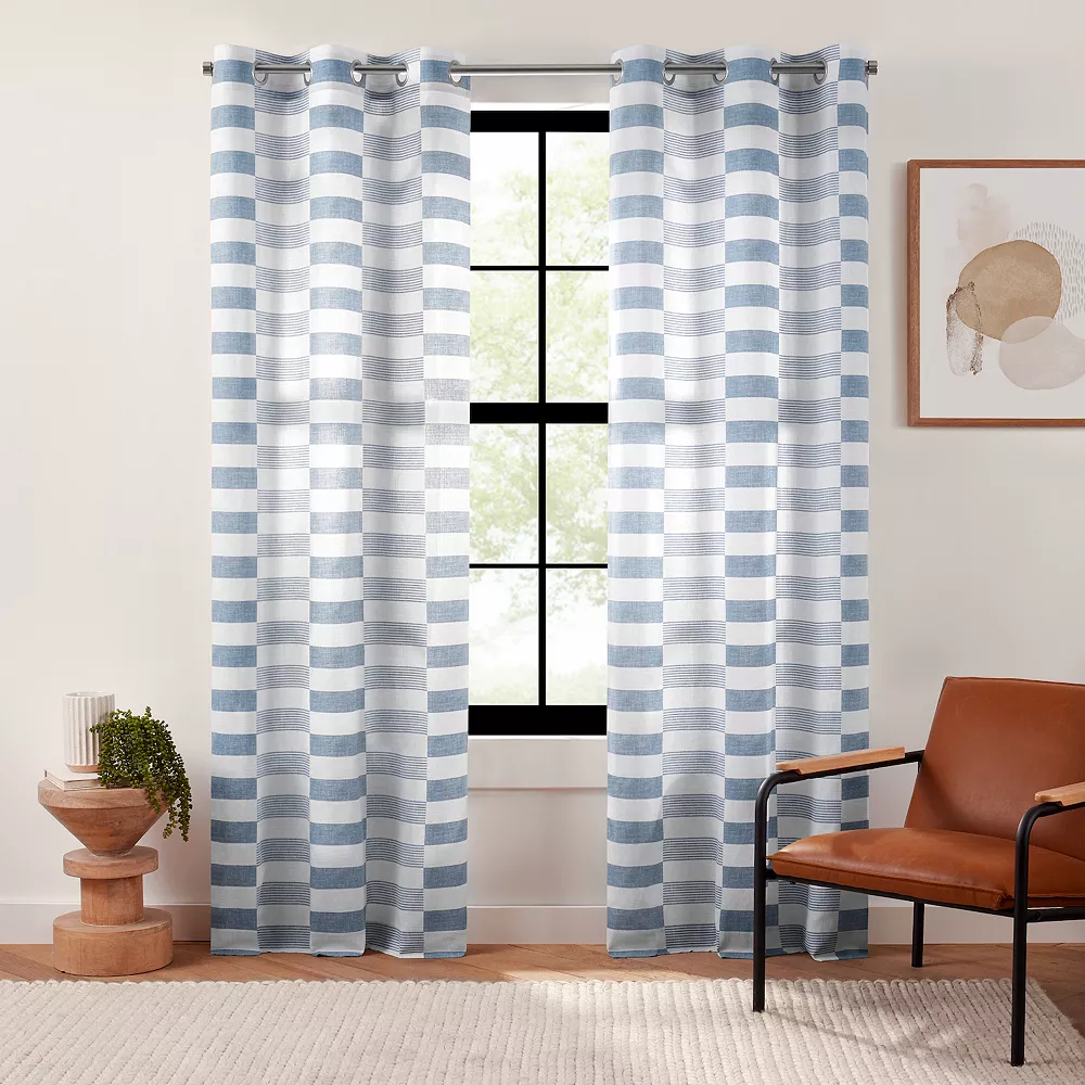 The Big One® Blue Declan 2-Pack Window Curtain Set 3 The Big One® Blue Declan 2-Pack Window Curtain Set