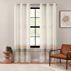 The Big One® Ivory Emile Stripe 2-Pack Window Curtain Set