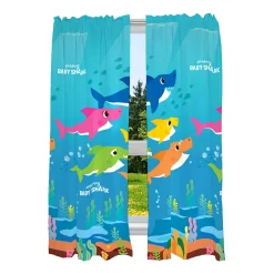 Licensed Character Baby Shark Cute Sharks 2-Pack Window Curtain Set