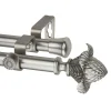 Rod Desyne Bloom 13/16" Double Curtain Rod 1 Rod Desyne Bloom 13/16" Double Curtain Rod -Greenland Home Fashions Shop 5152759 Satin Nickel