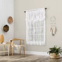 No. 918 Alison Floral Lace Sheer Rod Pocket Window Tie-Up Shade -Greenland Home Fashions Shop 5174772 ALT2