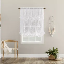 No. 918 Alison Floral Lace Sheer Rod Pocket Window Tie-Up Shade -Greenland Home Fashions Shop 5174772 ALT3