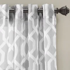 Lush Décor Lush Decor Edward Trellis Sheer Window Curtain Set -Greenland Home Fashions Shop 5175081 ALT