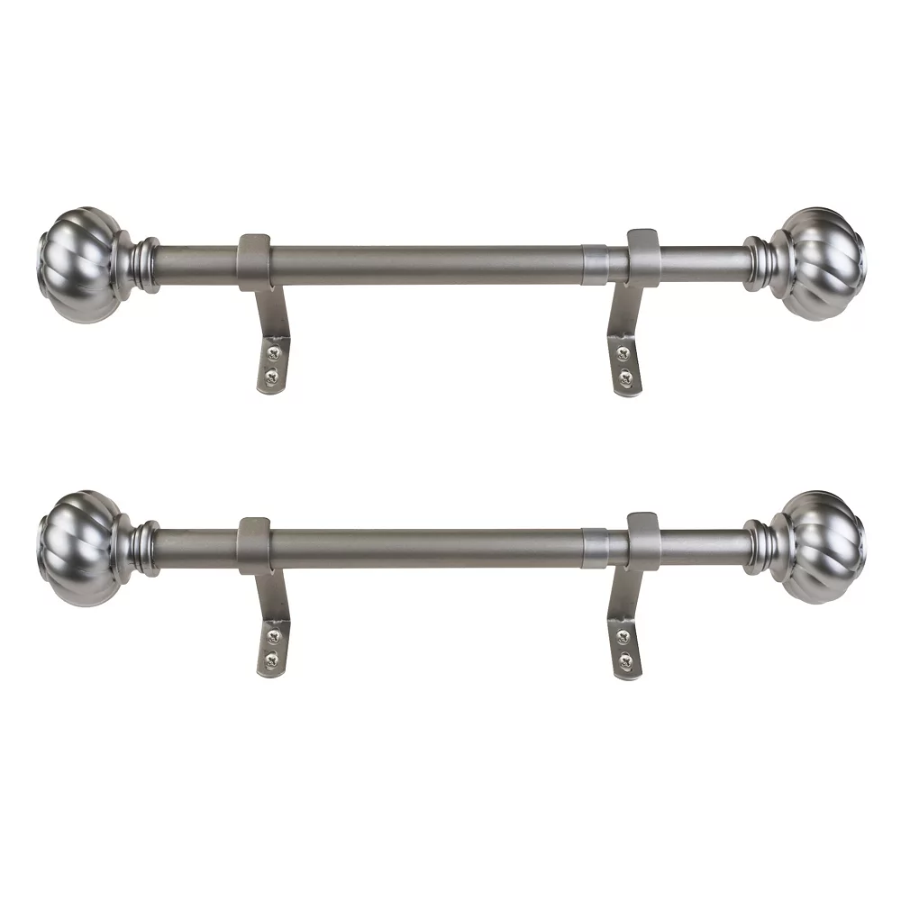 Decopolitan Twist Knob Adjustable 1" Curtain Rod Set 4 Decopolitan Twist Knob Adjustable 1" Curtain Rod Set - Image 2