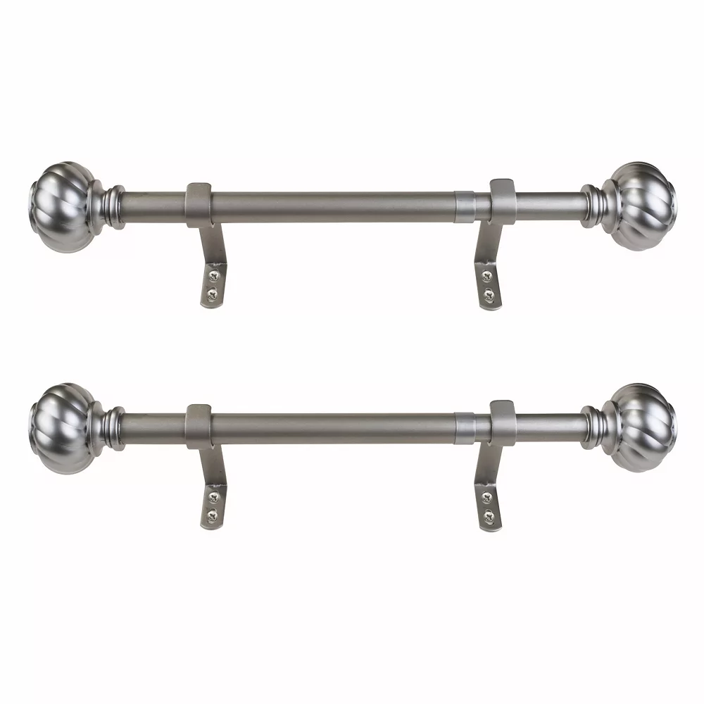 Decopolitan Twist Knob Adjustable 1" Curtain Rod Set 5 Decopolitan Twist Knob Adjustable 1" Curtain Rod Set - Image 3