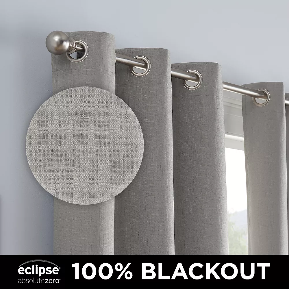 Eclipse Kylie Absolute Zero 100% Blackout Grommet Window Curtain Set 5 Eclipse Kylie Absolute Zero 100% Blackout Grommet Window Curtain Set - Image 3