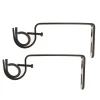 Decopolitan 1" Single Curtain Rod Bracket Pair -Greenland Home Fashions Shop 5181008 Black Oil