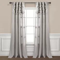 Lush Décor Lush Decor Ruched Waterfall Linen Window Curtain Panel