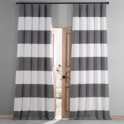EFF Horizontal Stripe Printed Blackout Curtain Panel