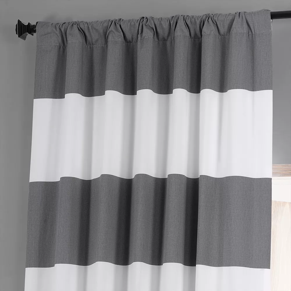EFF Horizontal Stripe Printed Blackout Curtain Panel 5 EFF Horizontal Stripe Printed Blackout Curtain Panel - Image 3