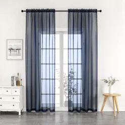 Unbranded Crystal Sheer 2-pack Window Curtain Set