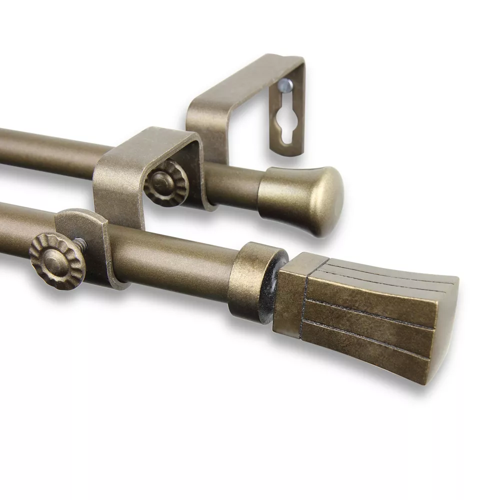 Rod Desyne Flare 5/8" Double Curtain Rod 84" - 120" 3 Rod Desyne Flare 5/8" Double Curtain Rod 84" - 120"