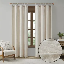 Madison Park 1-panel Barnet Faux Linen Light Filtering Tab Top Window Curtain -Greenland Home Fashions Shop 5290548 ALT5