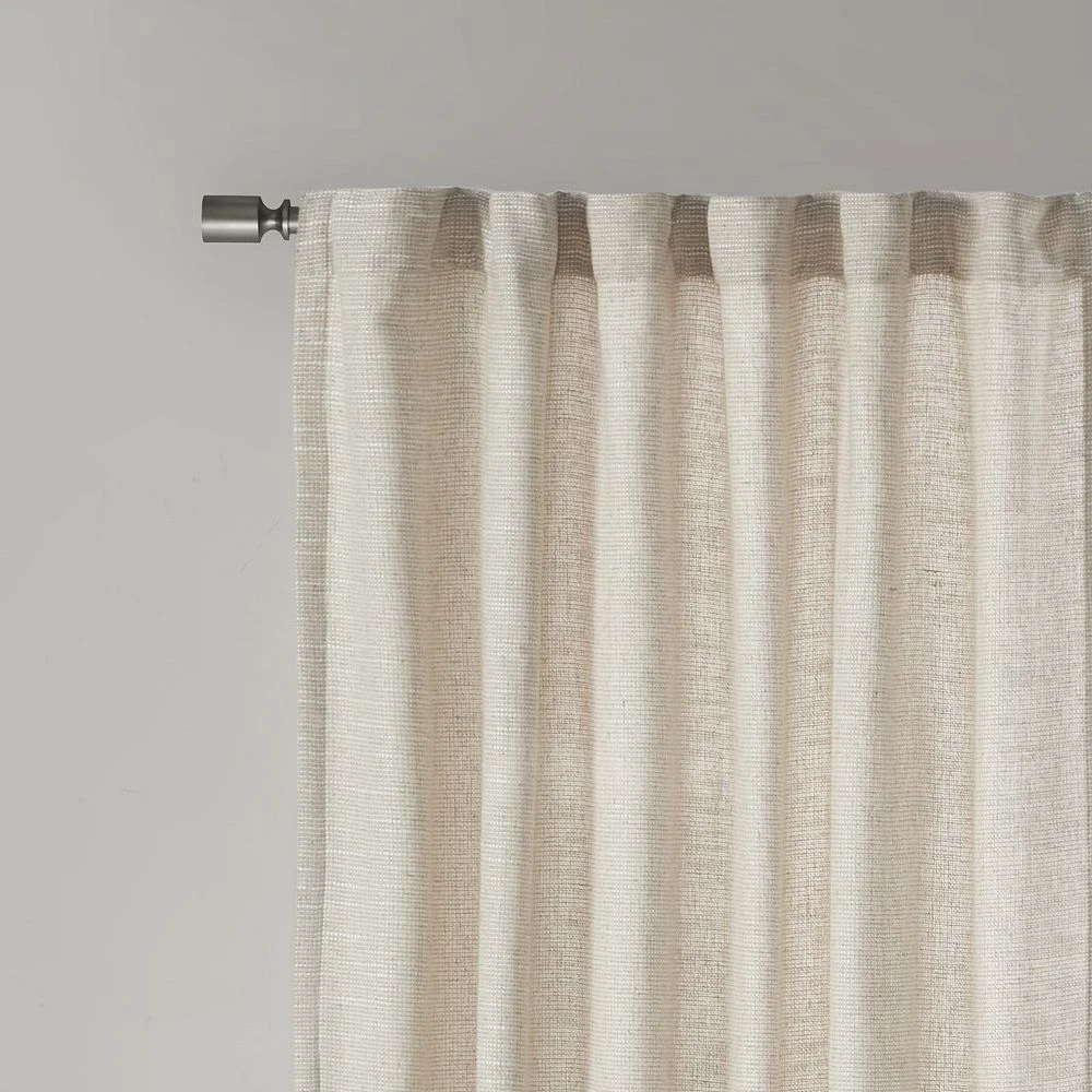 Madison Park 1-panel Barnet Faux Linen Light Filtering Rod Pocket And Back Tab Window Curtain 4 Madison Park 1-panel Barnet Faux Linen Light Filtering Rod Pocket And Back Tab Window Curtain - Image 2