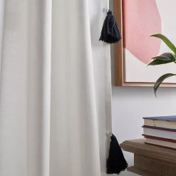 Peri Chunky Tassel Poletop 2-panel Window Curtain Set With Tassels -Greenland Home Fashions Shop 5464443 ALT3