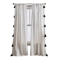 Peri Chunky Tassel Poletop 2-panel Window Curtain Set With Tassels -Greenland Home Fashions Shop 5464443 ALT4