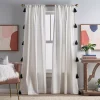 Peri Chunky Tassel Poletop 2-panel Window Curtain Set With Tassels -Greenland Home Fashions Shop 5464443 Black
