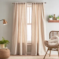 Peri Mallorca Embroidery Backtab 2-panel Window Curtain Set
