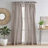 Peri Cotton Sheer Tietab 2-panel Window Curtain Set -Greenland Home Fashions Shop 5464453 Beige